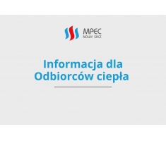 Informacja dla odbiorców MPEC Nowy Sącz