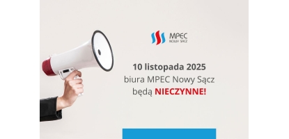 Komunikat MPEC Nowy Sącz - 10 listopada 